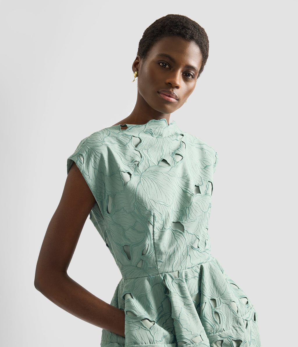 Floral Cutwork Mini Dress