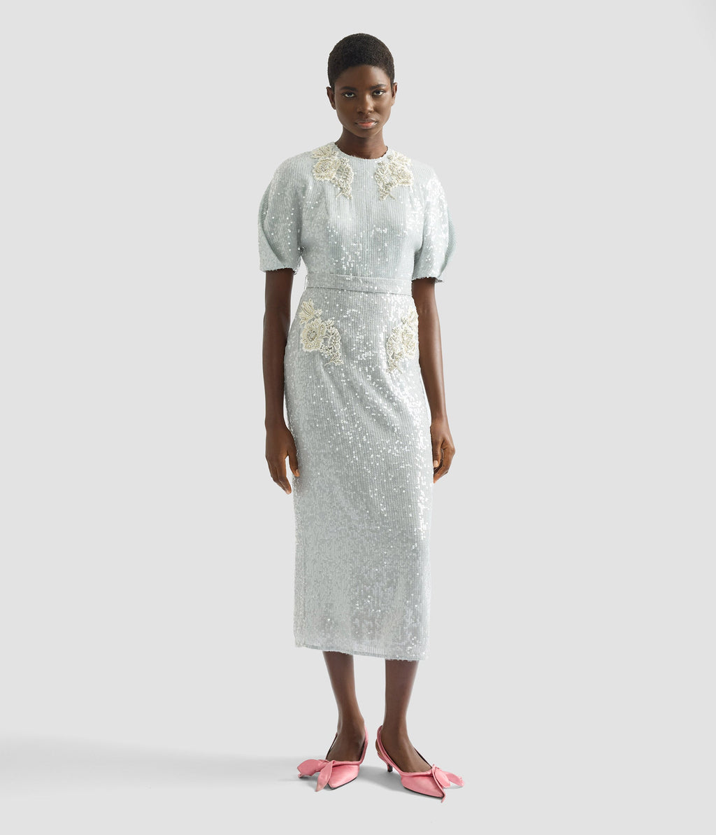 Embellished Sequins Midi Dress