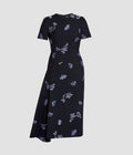 Draped Jacquard Midi Dress