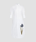 Embroidered Long Sleeve Shirt Dress