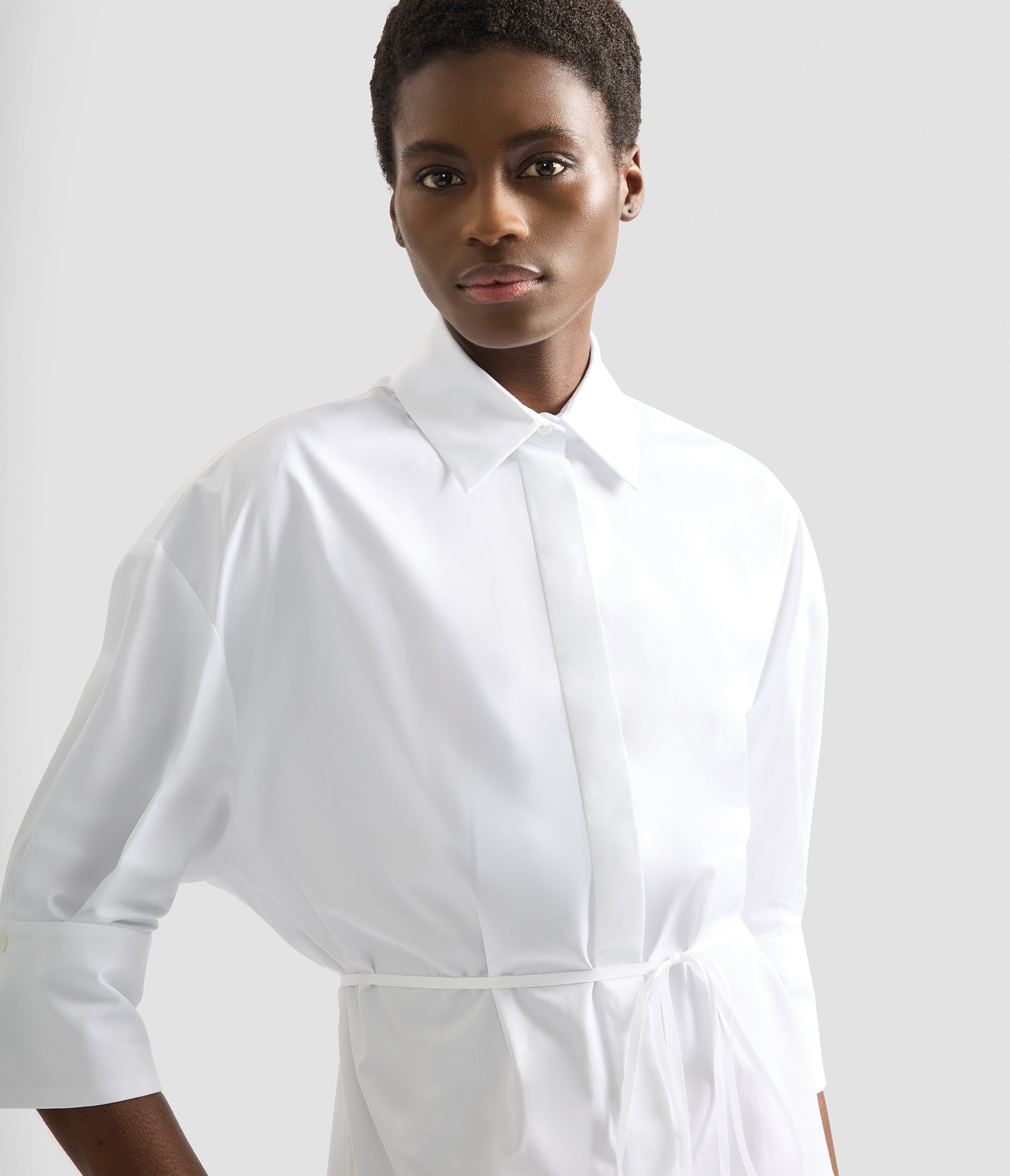 Embroidered Long Sleeve Shirt Dress