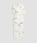 Printed Crepe Midi Dress