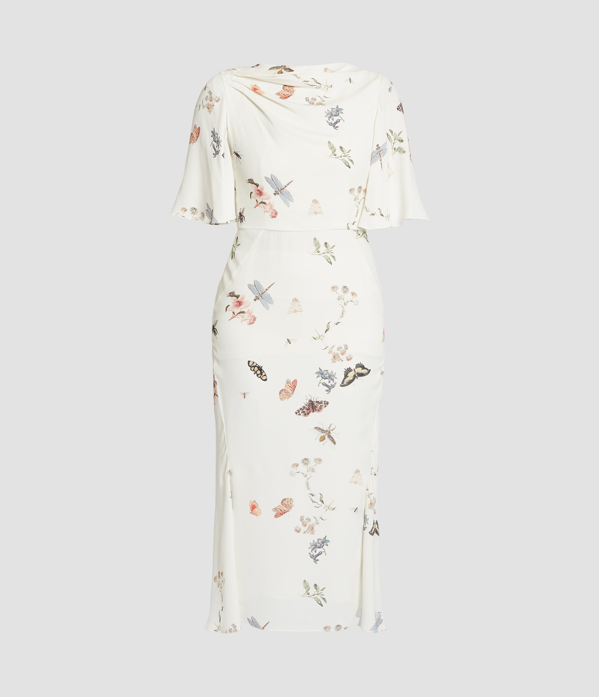 Printed Crepe Midi Dress