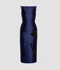 Embellished Mikado Sleeveless Midi Dress