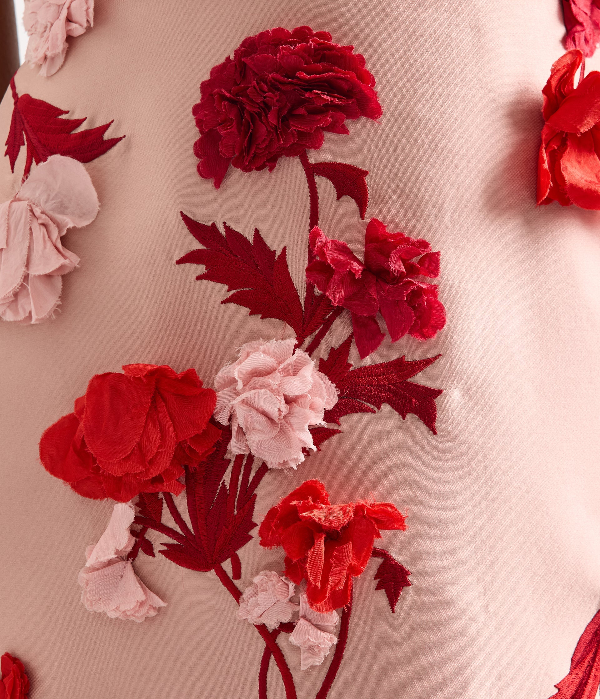 Floral Embroidered Mikado Sleeveless Midi Dress