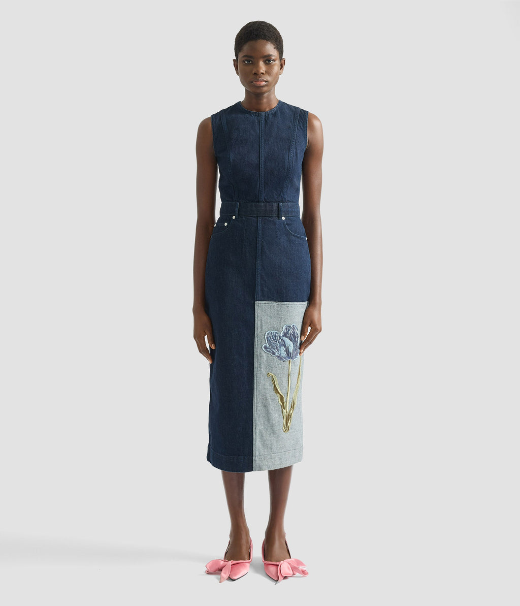 Denim Sleeveless Midi Dress