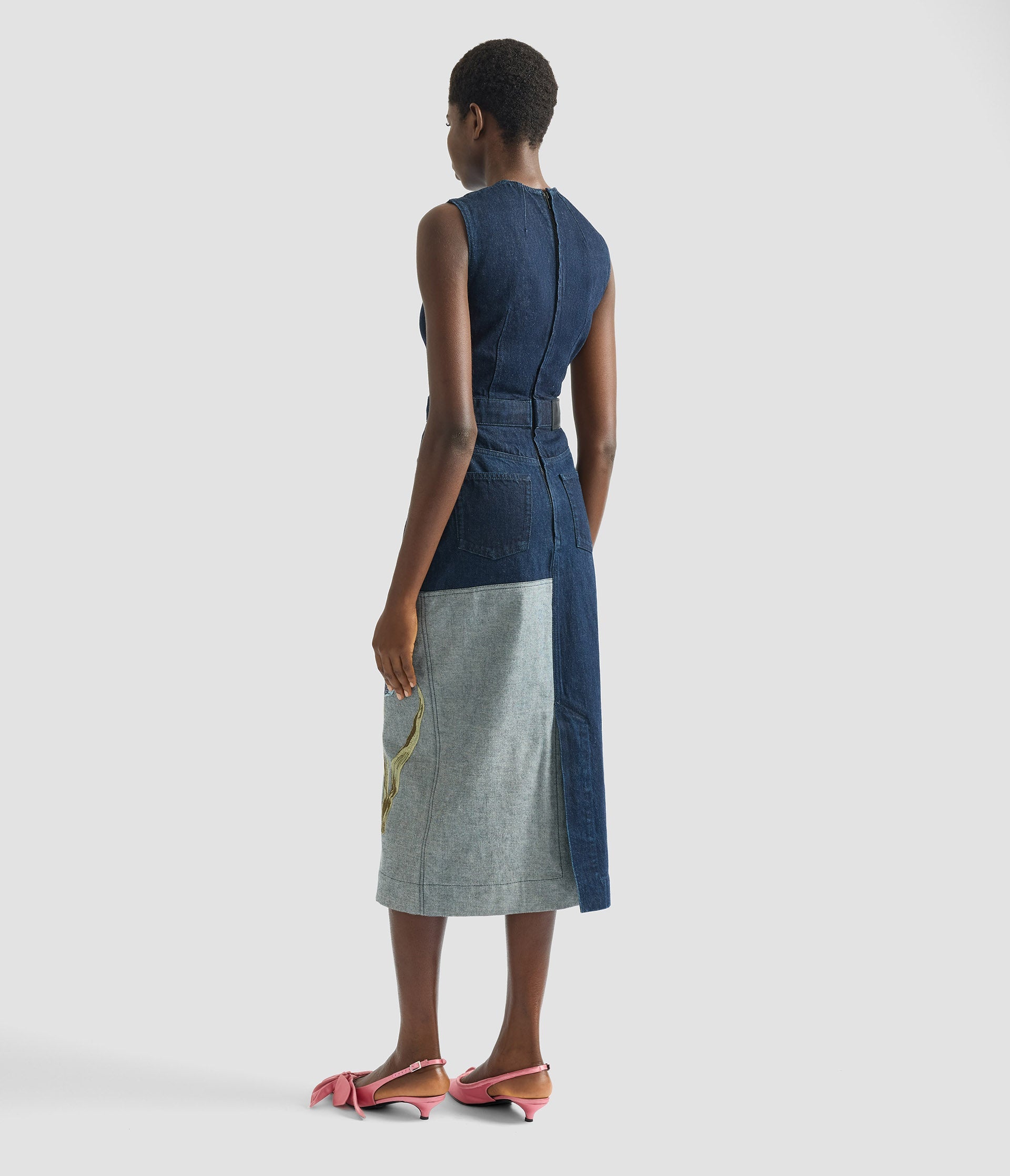 Denim Sleeveless Midi Dress