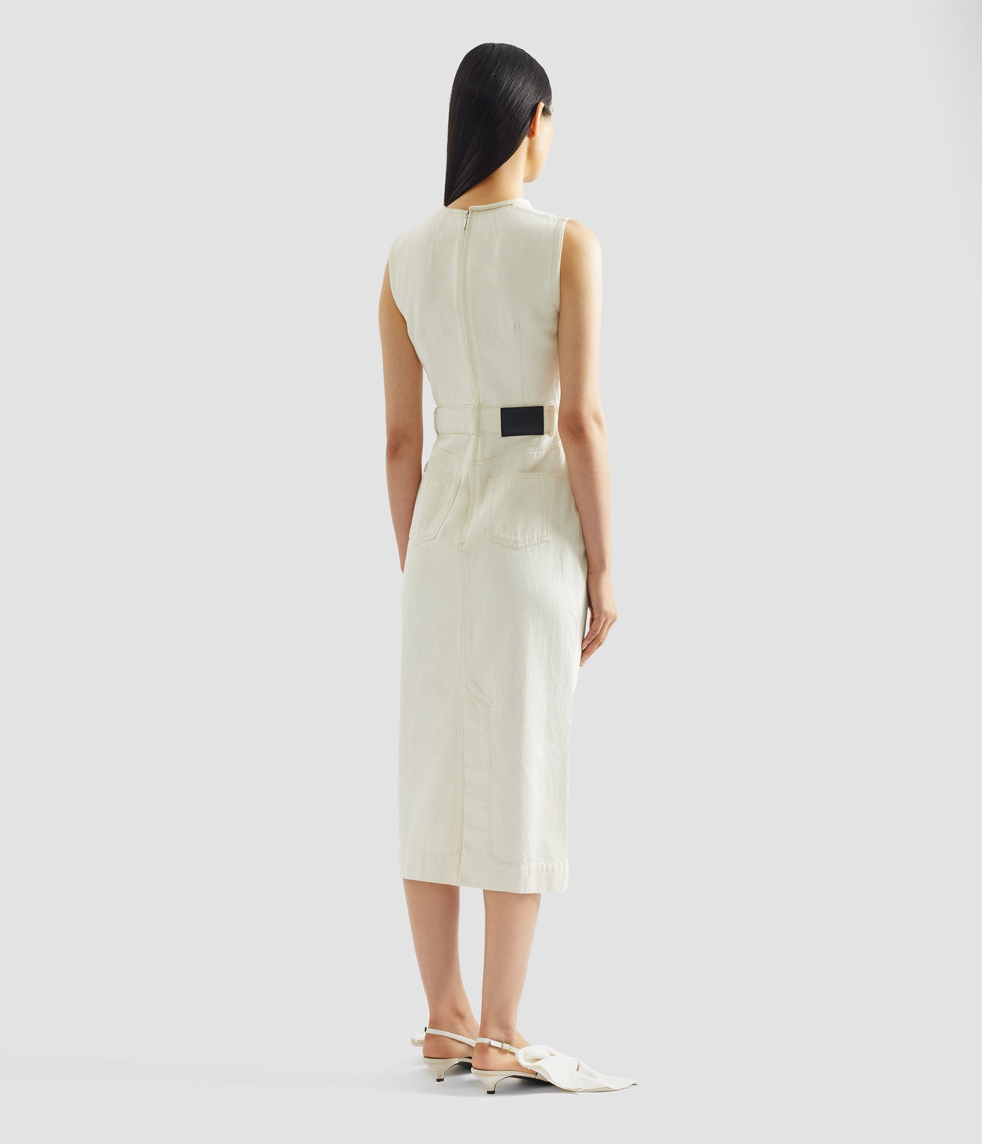 Denim Sleeveless Midi Dress