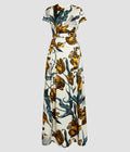 Floral Print Duchess Gown
