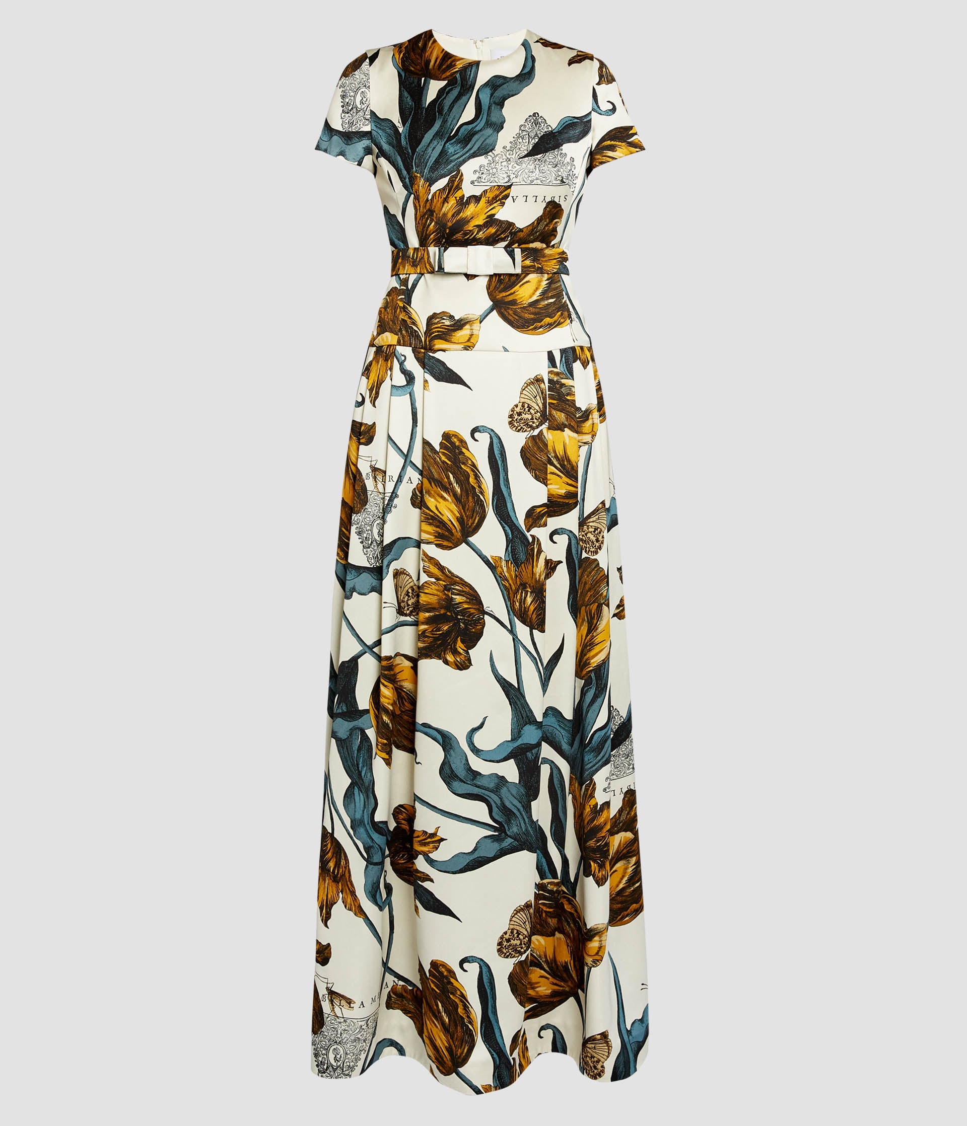 Floral Print Duchess Gown