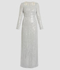 Embellished Sequins Long Sleeve Gown