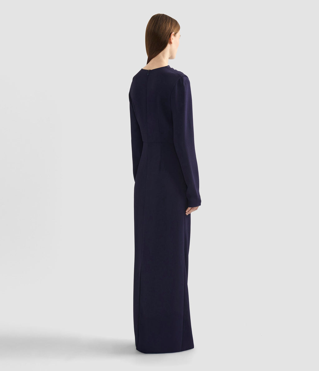 Embellished Sable Long Sleeve Gown
