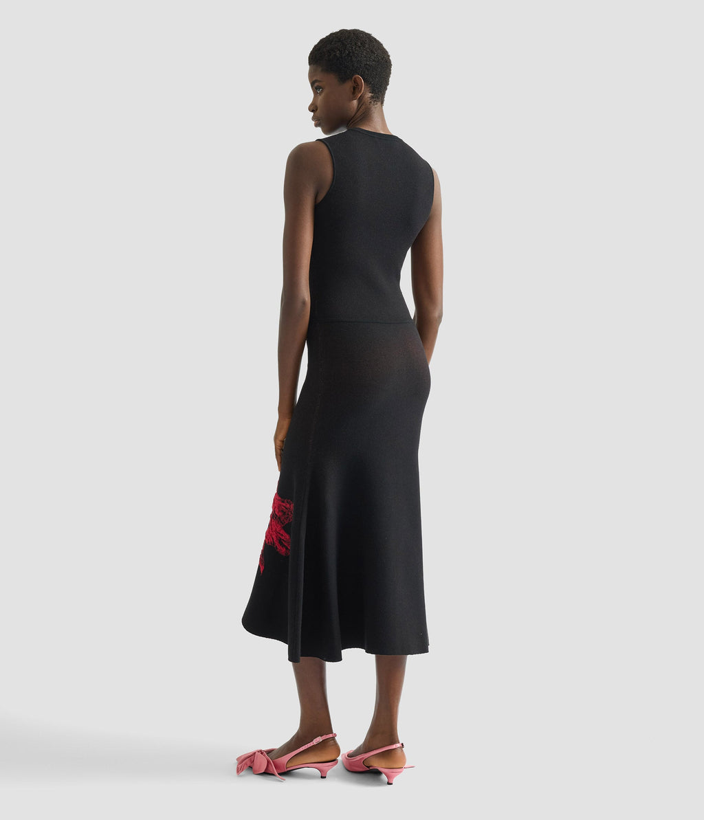 Floral Jacquard Sleeveless Knit Dress