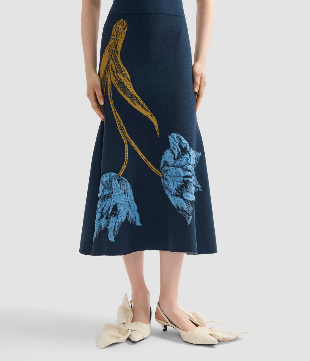 Floral Jacquard Sleeveless Knit Dress