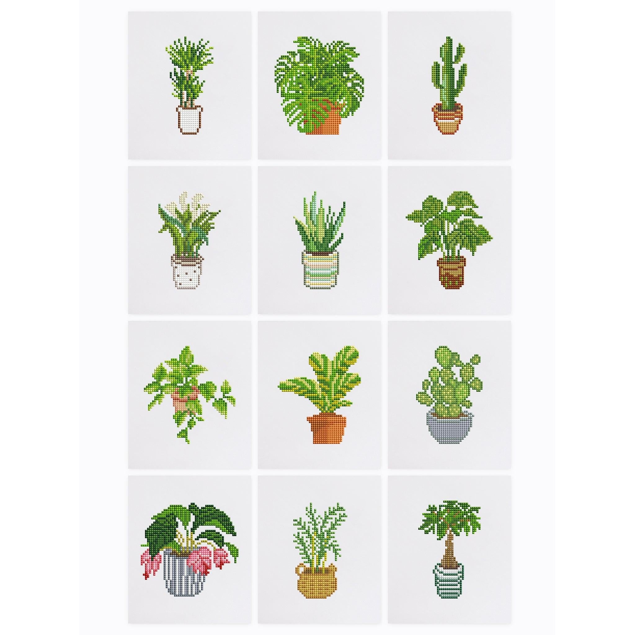 Plants Collection 1 - Diamond Painting Mini Kit. Discover the beauty of nature with our Plants Collection 1 Mini Diamond Painting Kit. Craft 12 stunning plant designs, perfect for home decor and relaxing.