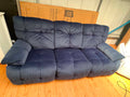 Raymond 3 Seat Navy Velvet Electric Recliner with USB Chargers