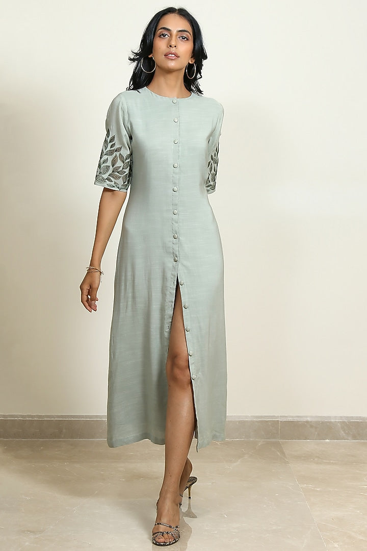 Sage Green Pencil Dress Design by Shiori at Pernia's Pop Up Shop 2026
