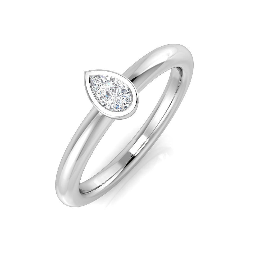 Lab-Grown Diamond Engagement Ring | 0.3ct Pear  | Platinum & Gold
