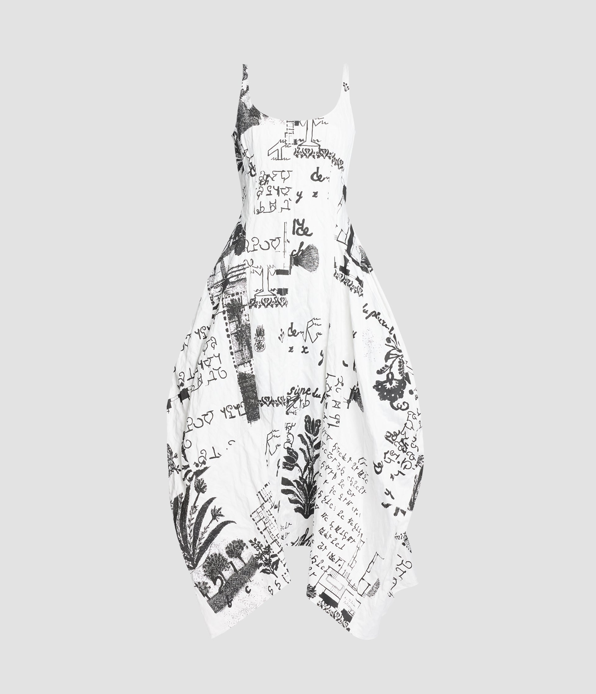 Metallised Cotton Draped Midi Dress