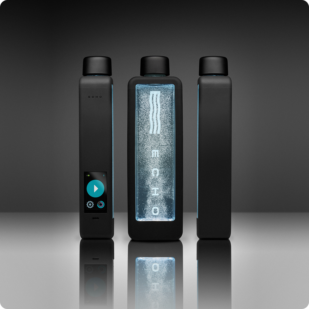 Echo Flask Hydrogen Water Bottle Front and Side Views