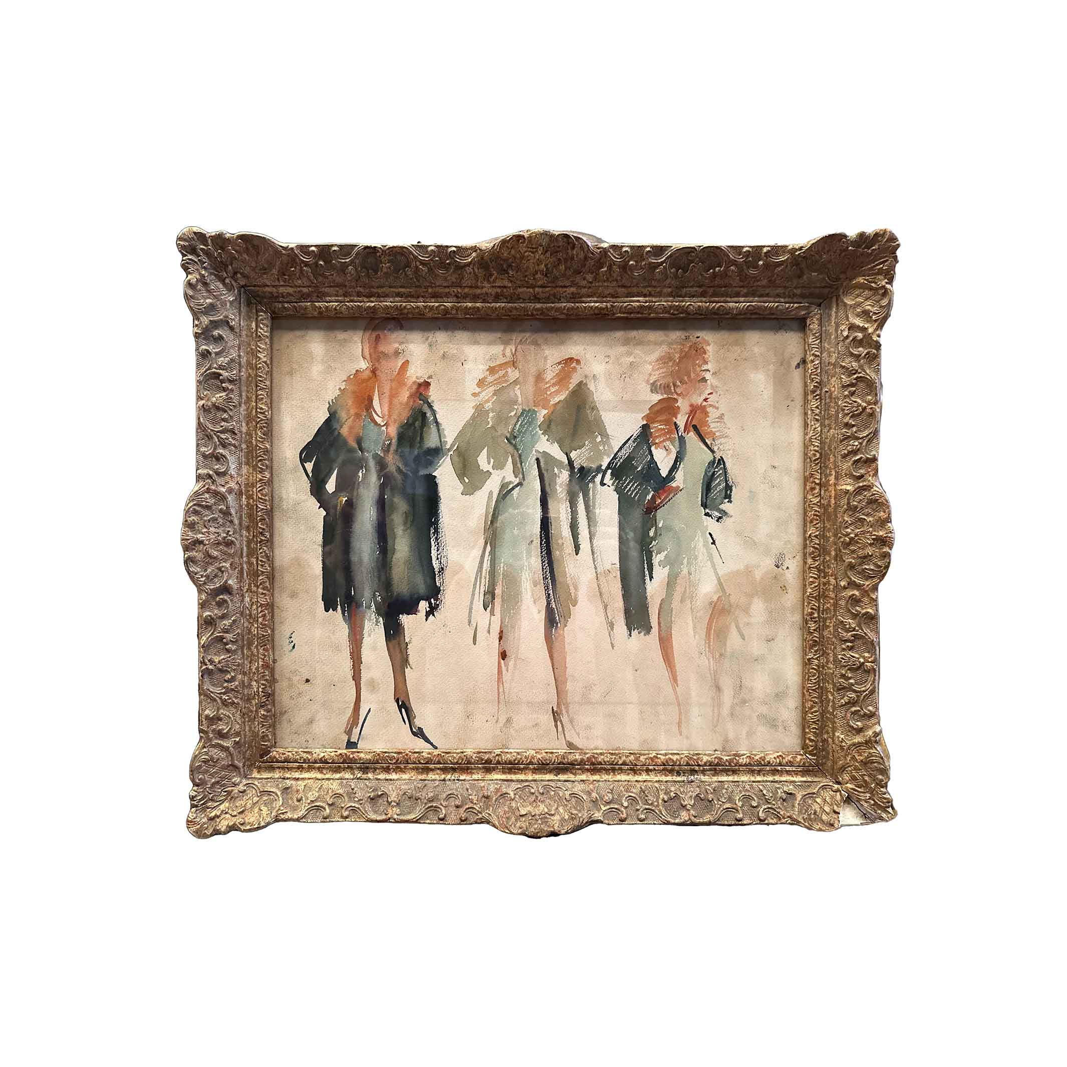 Élégantes en mouvement - Aquarelle