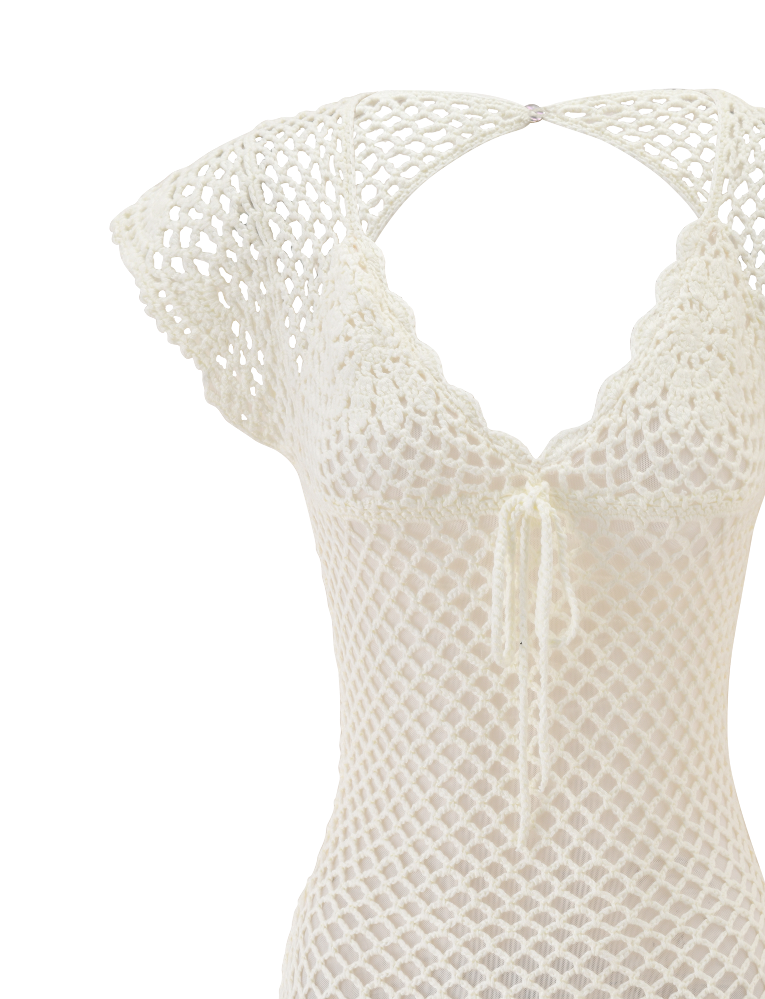 SASHA CROCHET MINI DRESS - WHITE
