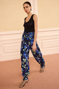 Octavia Silk Cinched Pant - Evening Bloom