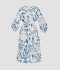 Botanical Print Cotton Linen Midi Dress