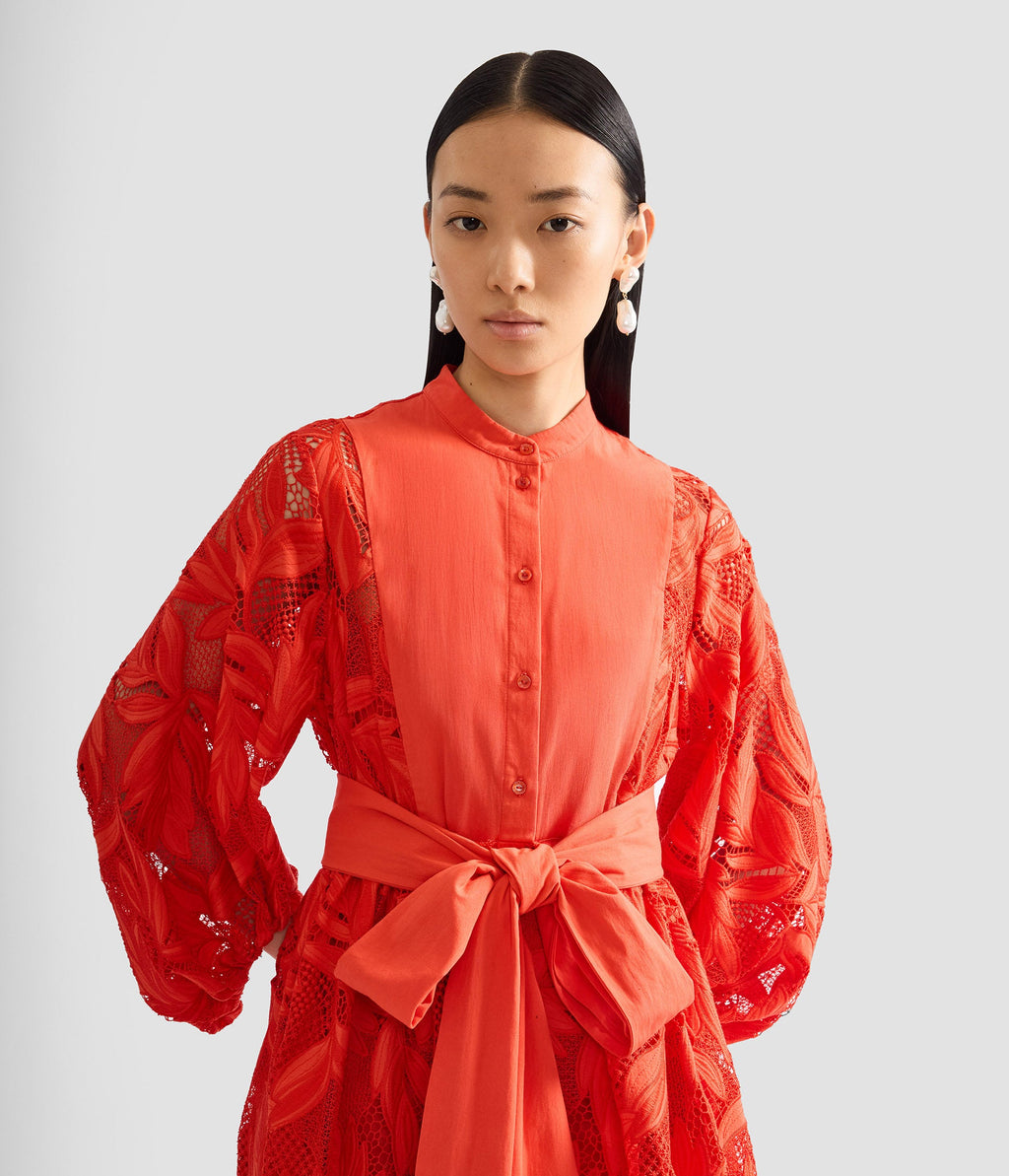 Floral Cutwork Midi Dress