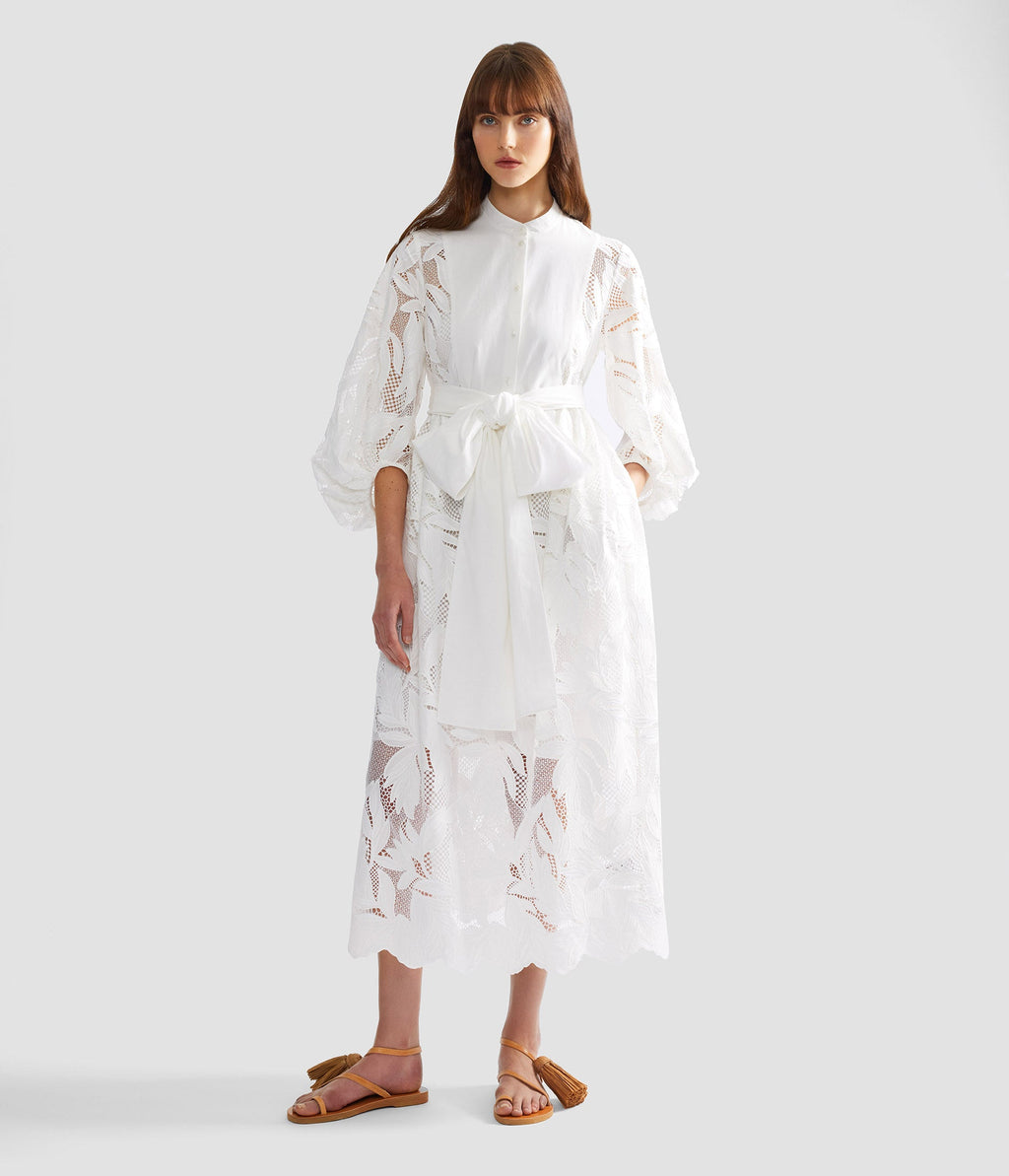 Floral Cutwork Midi Dress