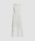 Cotton Crochet Flared Midi Dress