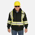 Veste à capuche ignifuge Surewerx Zip FR 400 GSM en noir, vêtement de sécurité et visibilité, vue de face.