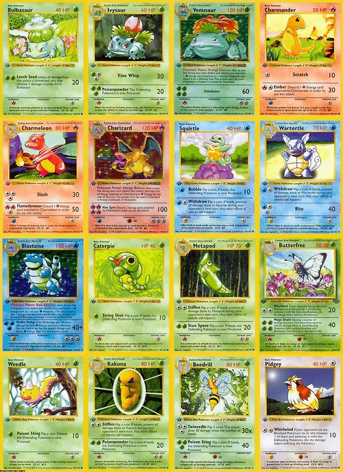 pokemon base set card list with pictures All 151 Original Pokemon Cards : r/90s_kid