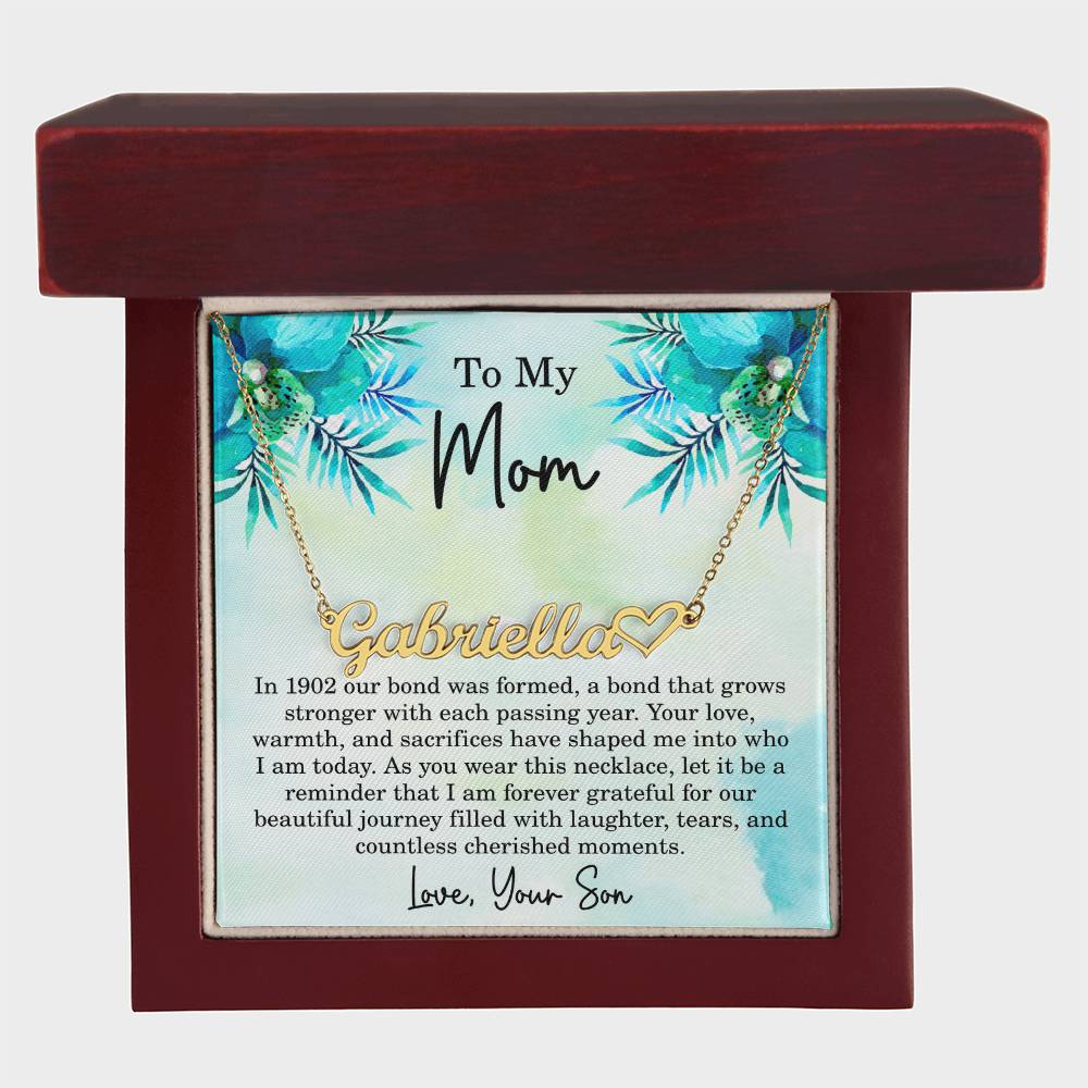 Mom Est 1902 Gift Ideas - Personalized Mothers Day Necklace - Custom Mom Jewelry - To My Mom Necklace from Son