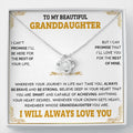 To My Beautiful Granddaughter Necklace From Grandma Grandpa, Jewelry Gift For Granddaughter With Gift Box And  Message Card, Rest Of Your Life Love Knot