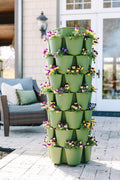 7 Tier GreenStalk Leaf Vertical Planter | Evergreen (Basket Weave Texture)