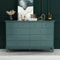 FUFU&GAGA Blue 10 Drawer 55.1 in. Chest of Drawers with Spacious  Countertop, Sturdy Legs and Golden Handles, Dresser with Storage  ZJ-JQ330034-03