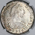 1756/5 NGC UNC Bolivia 8 Reales Rare Overdate Spain Charles III Colonial Coin POP 2/0 (25061101D)