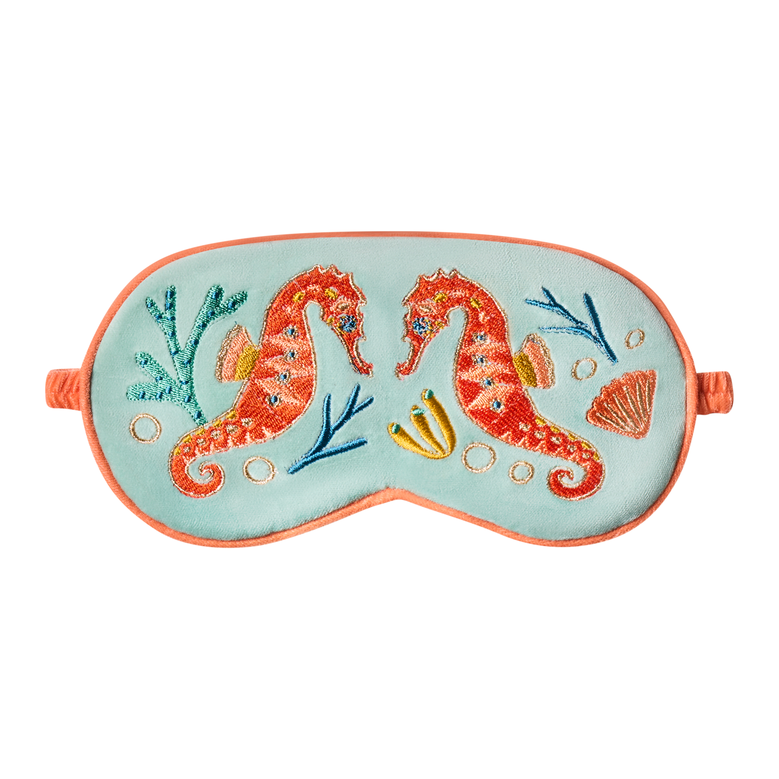 Luxury Lavender Eye Mask Velvet Sparkling Seahorses