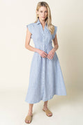 Dorothy Button Front Linen Maxi Dress