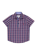 Charlie Shirt in Navy and Red Check - H&S Heritage