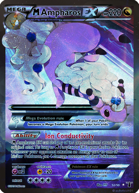 Shiny Mega Ampharos EX by Metoro on DeviantArt