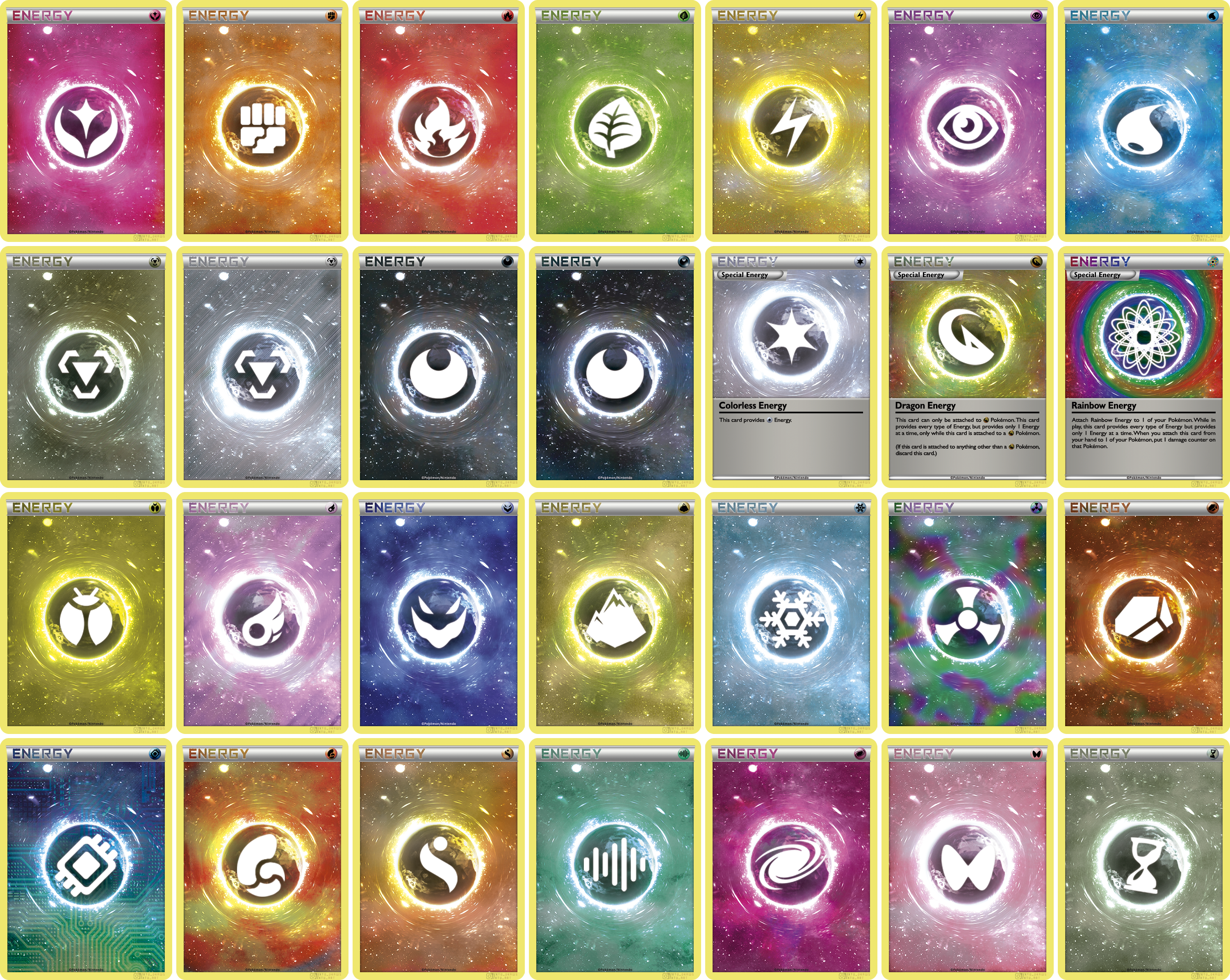 Pokemon Energy Cards (New) by Xtuart on DeviantArt