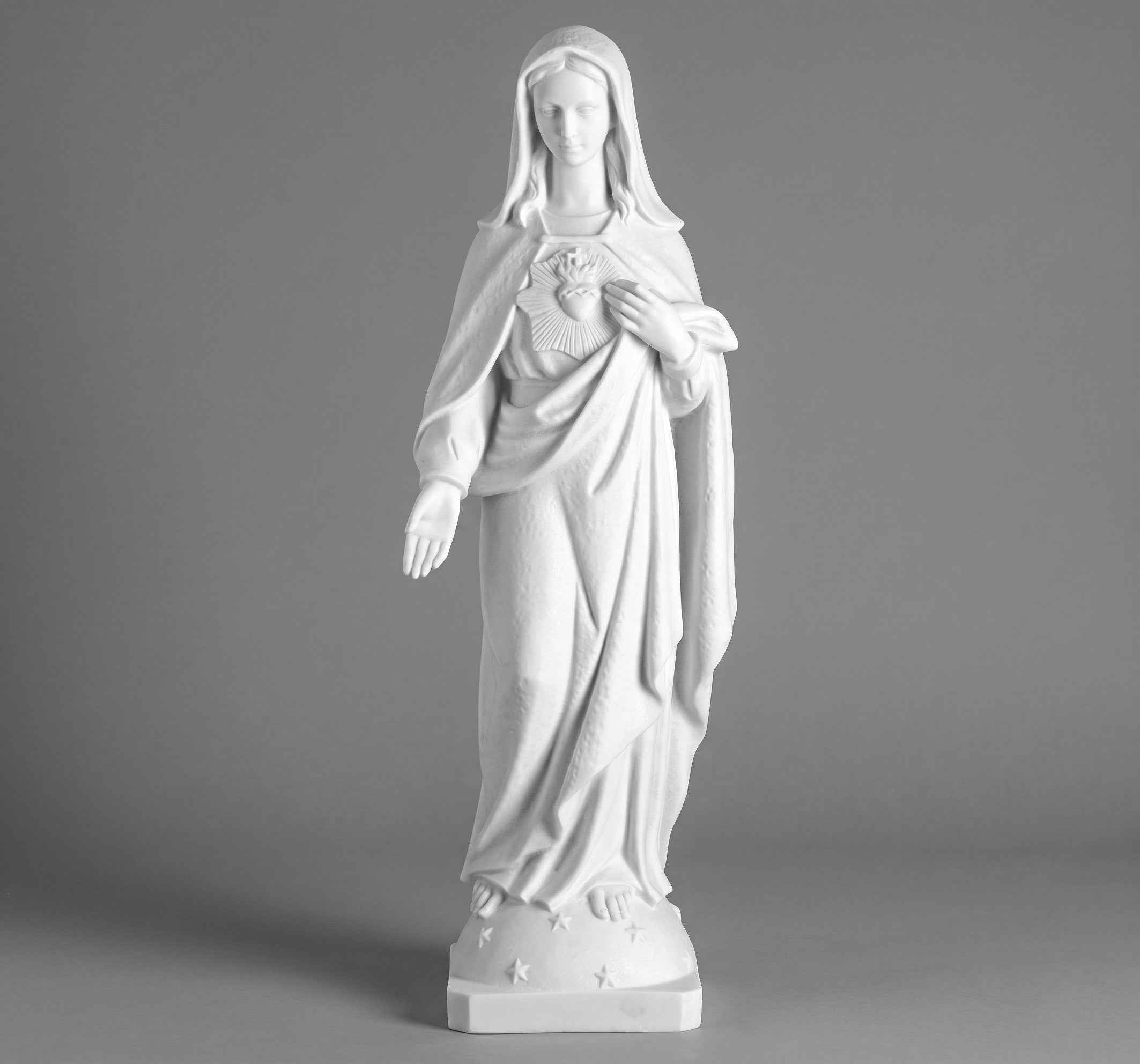 Escultura en Marmolina del Sagrado Corazón de María 84 cm