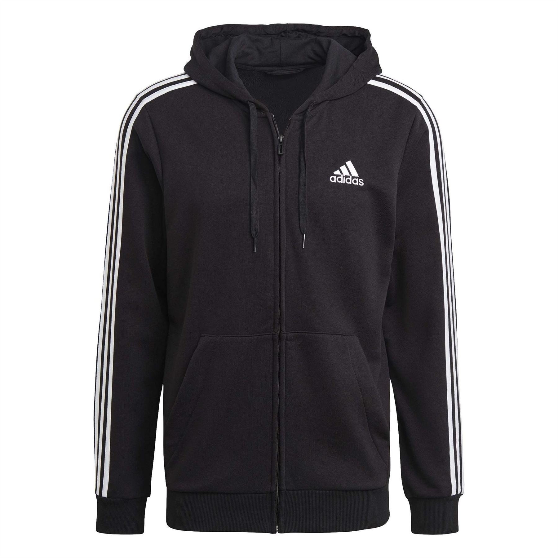adidas French Terry 3 Stripe Full Zip Hoodie