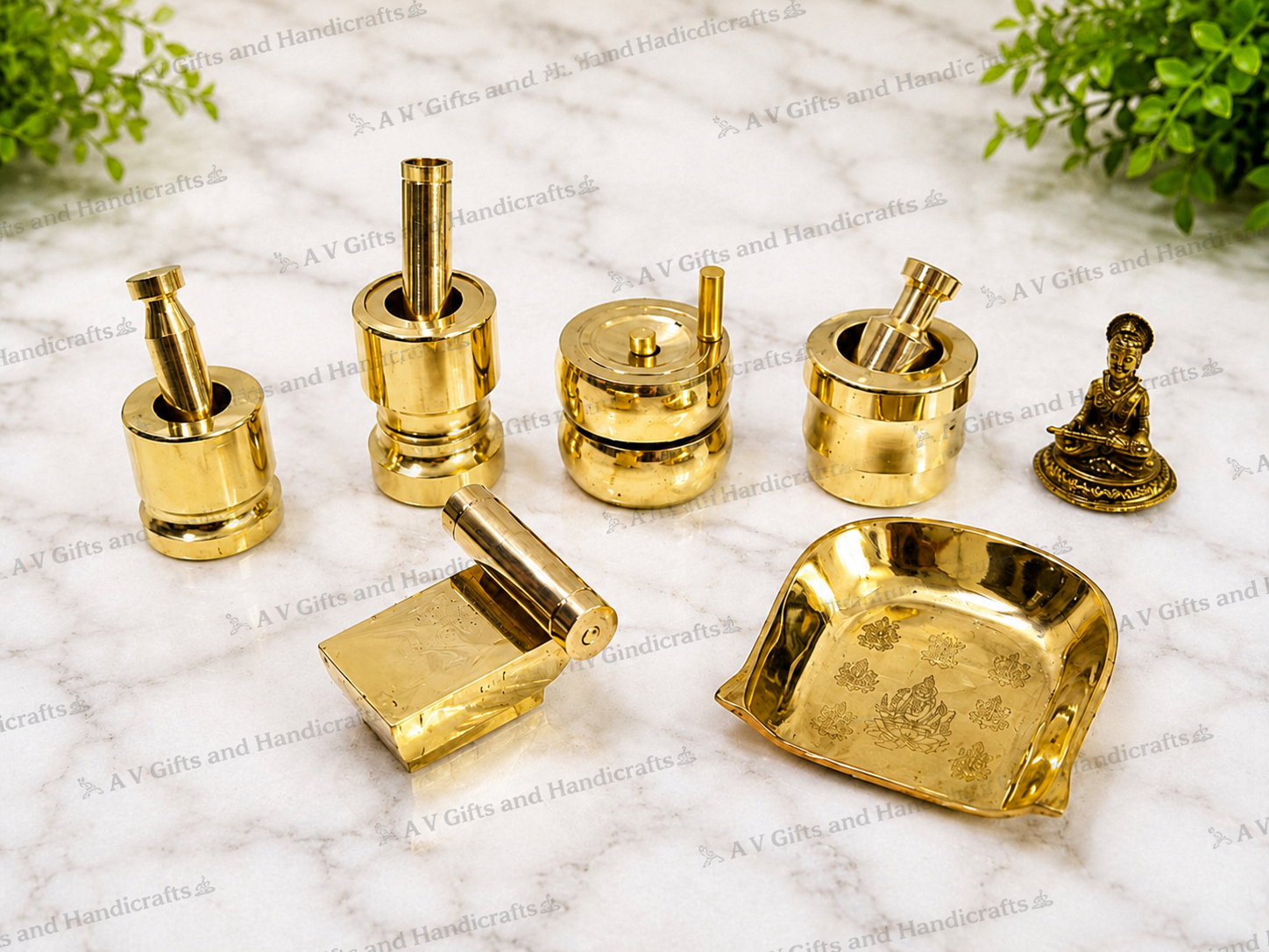 Pure Brass Gowri Set with Annapurna Devi & Ashtalakshmi Muram Combo