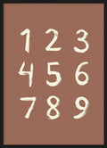 Toothy Numbers 123 Mocha Mousse Poster