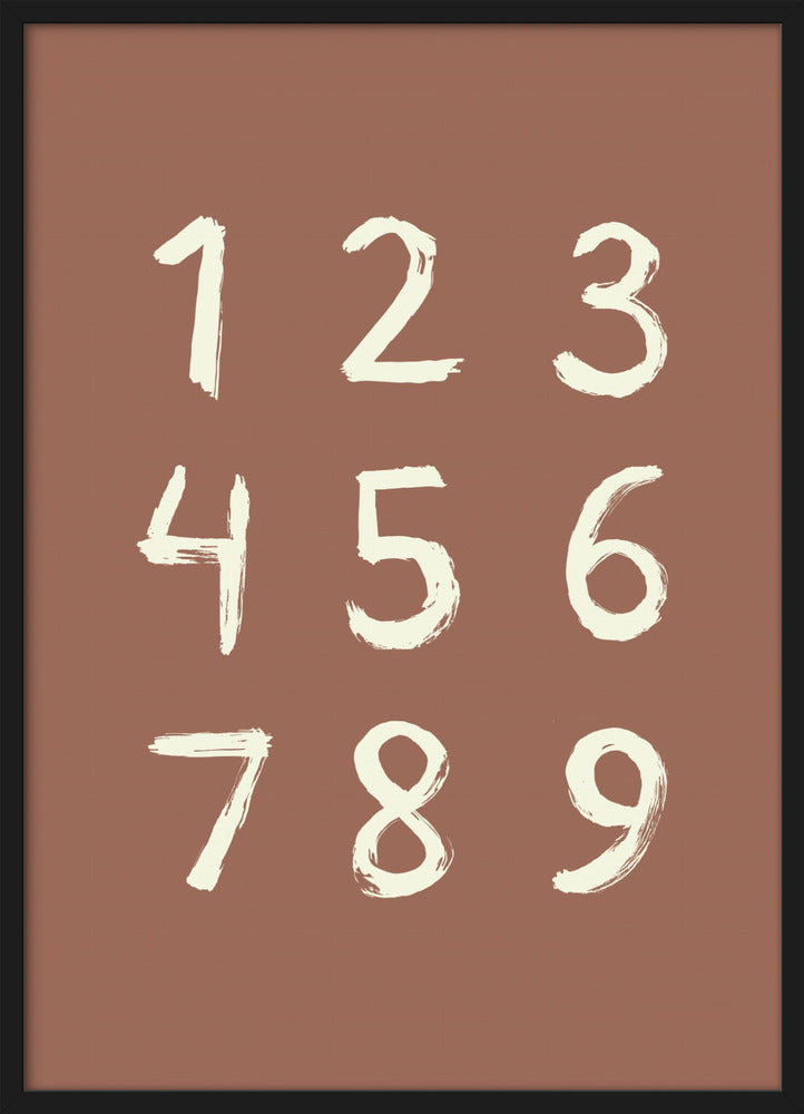 Toothy Numbers 123 Mocha Mousse Poster