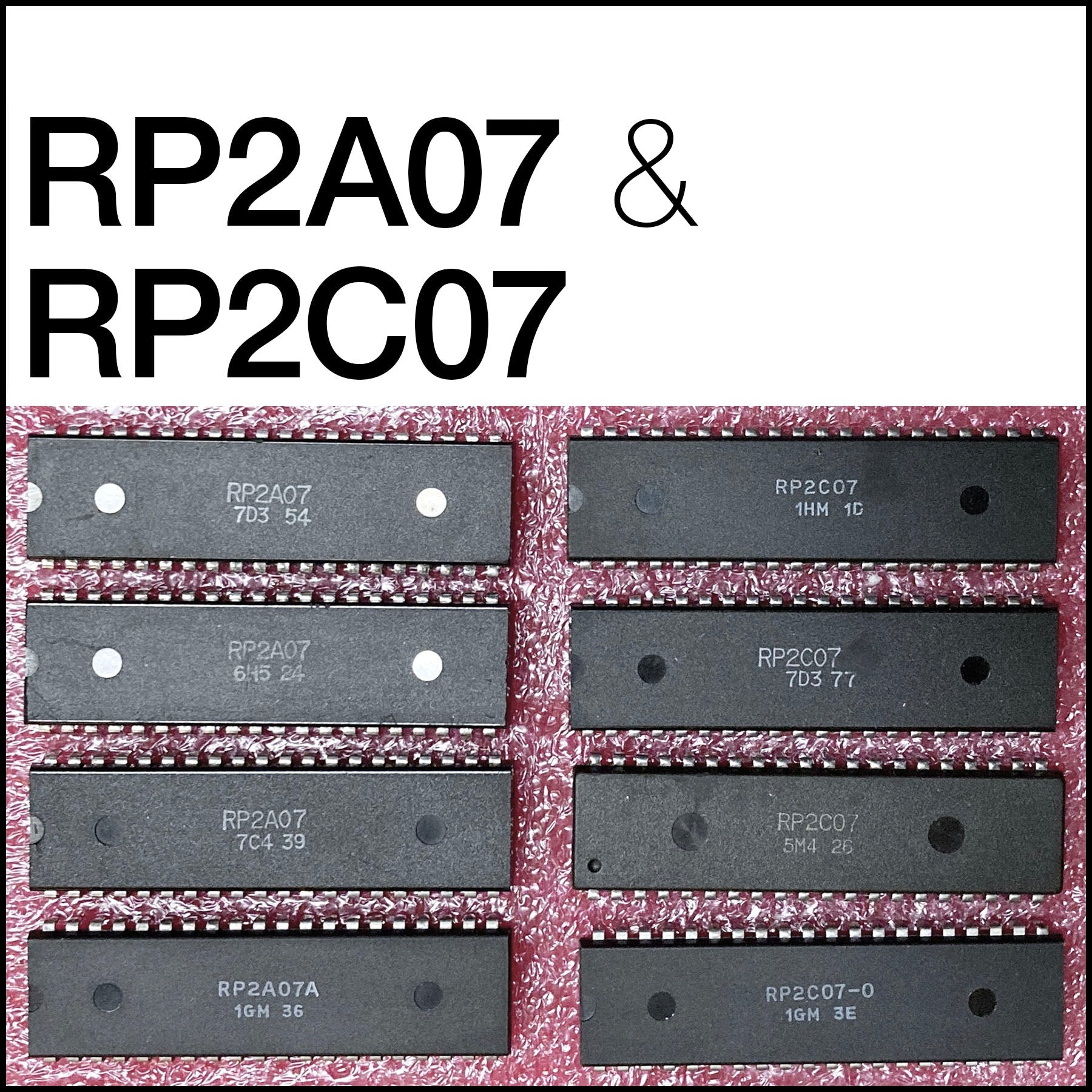 PAL-format pair of NES core chips (CPU and PPU)