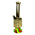 Golden Rasta Microphone Glass Bong 28cm - The Bong Baron